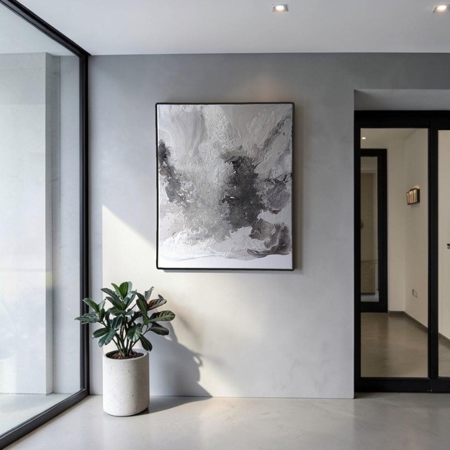 Quiet Umber｜Fluid Art Diptych｜F12 × 2
